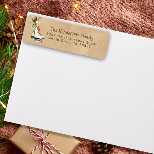 Rustic Vintage Winter Kraft Return Address