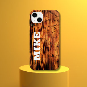 Rustic Vintage Wood & Custom Name,Minimalist Case-Mate iPhone 14 Plus Case