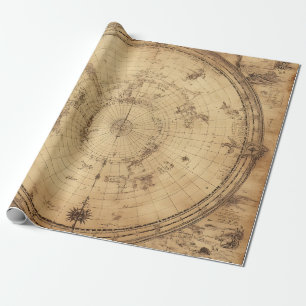Rustic Vintage World Map Globe (4) Wrapping Paper