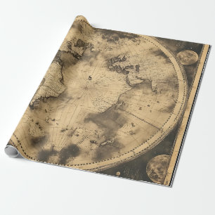 Rustic Vintage World Map Globe (5) Wrapping Paper
