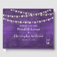 Rustic Violet Wood Mason Jar String Lights Wedding