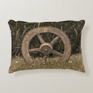 Rustic Wagon Wheel Decorative Cushion