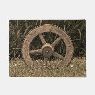 Rustic Wagon Wheel Doormat