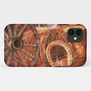 Rustic Wagon Wheel Horseshoes Western Style Case-Mate iPhone Case