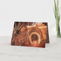 Rustic Wagon Wheel Horseshoes Western Style Holida