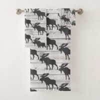 Rustic Walking Moose Shiplap Wood