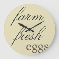 Rustic Wall Clock - Farm Fresh Eggs