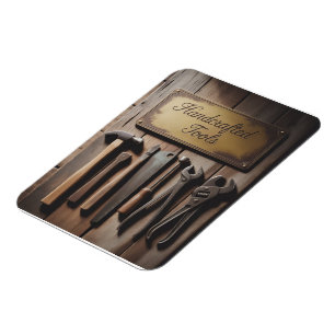 Rustic Wall of Vintage Hand Tools Magnet