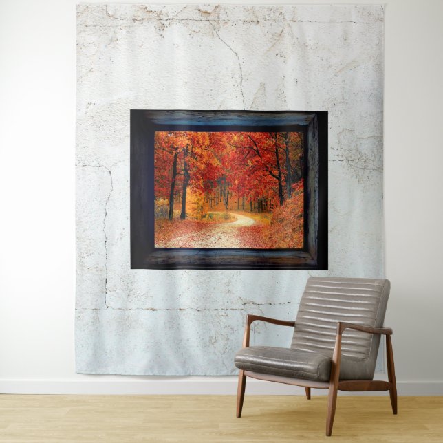 Rustic Wall Texture Window with the View Tapestry (In Situ)