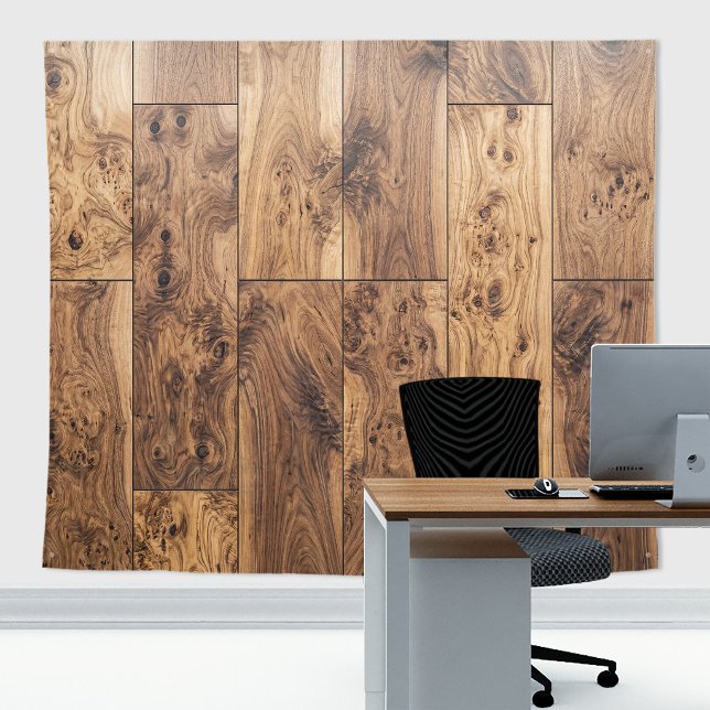 Rustic Walnut Burl Wood Panelling Wall Backdrop Tapestry (Rustic Walnut Burl Wood Paneling Wall Backdrop Zoom Backdrop Tapestry)