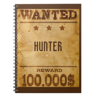 Rustic Wanted $100000 Personalised  Notebook