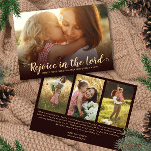 Rustic Warm Brown Religious Christmas Card