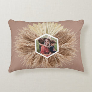 Rustic Warm Neutral Colours Custom Photos Decorative Cushion