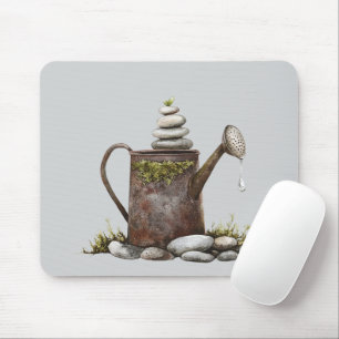 Rustic Water Can Rocks Spring Mouse Pad