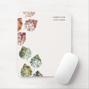 Rustic Watercolor Art Falling Leaves Autumn Mouse Pad