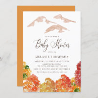 Rustic Watercolor Autumn Forest Fall Baby Shower