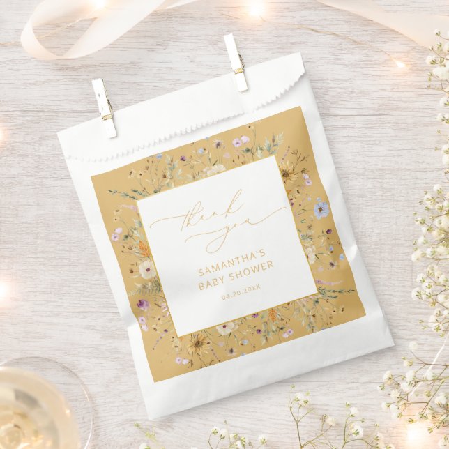 Rustic Watercolor Baby Shower Thank You Favour Bags (Clipped)