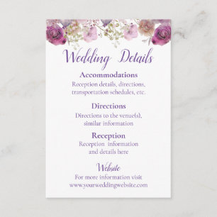 Rustic Watercolor Beauty Wedding Enclosure Card