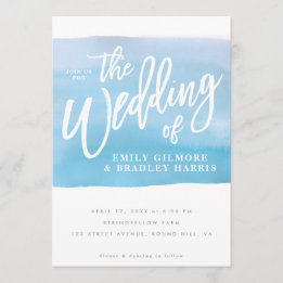 Rustic Watercolor Blue Invitation