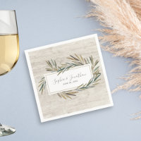 Rustic Watercolor Botanical Herb Wood Wedding
