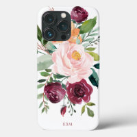 Rustic Watercolor Botanical with Monogram