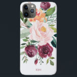 Rustic Watercolor Botanical with Monogram Case-Mate iPhone Case<br><div class="desc">Beautifully feminine with rustic charm, this botanical design features a bouquet of watercolor roses, mixed flowers and greenery in a trendy color scheme of burgundy, pink and russet orange with trailing greenery. A text template is included to personalize this design with your desired monogram initials, name or other desired text...</div>