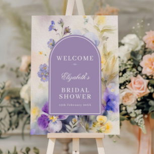 Rustic Watercolor Bridal Shower Welcome Poster