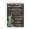 Rustic Watercolor Cactus Barn Wood Graduation