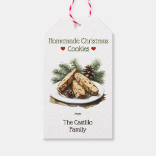 Rustic Watercolor Christmas Cookie Gift Tags