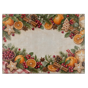 Rustic Watercolor Christmas Cutting Board