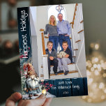 Rustic Watercolor Christmas Gnome | Blue Photo Holiday Card<br><div class="desc">Spread festive cheer with this Blue Rustic Watercolor Christmas Gnome Holiday Photo Card, designed to capture the season’s warmth. This holiday photo greeting features a charming Christmas gnome set against a rustic wooden background, adorned with delicate holiday botanical accents in soft watercolor hues. Your family photo shines at the centre,...</div>