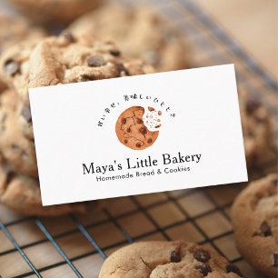 Rustic Watercolor Cookie Bite Bakery Business Card