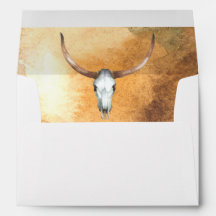 Rustic Watercolor Cow Steer Skul