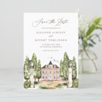 Rustic Watercolor English Manor House QR Code