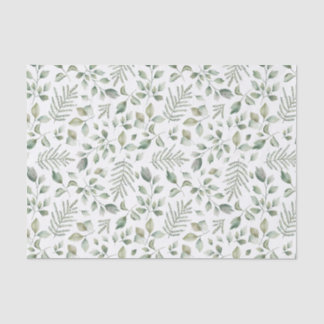Rustic Watercolor Eucalyptus and Ferns Pattern Tissue Paper