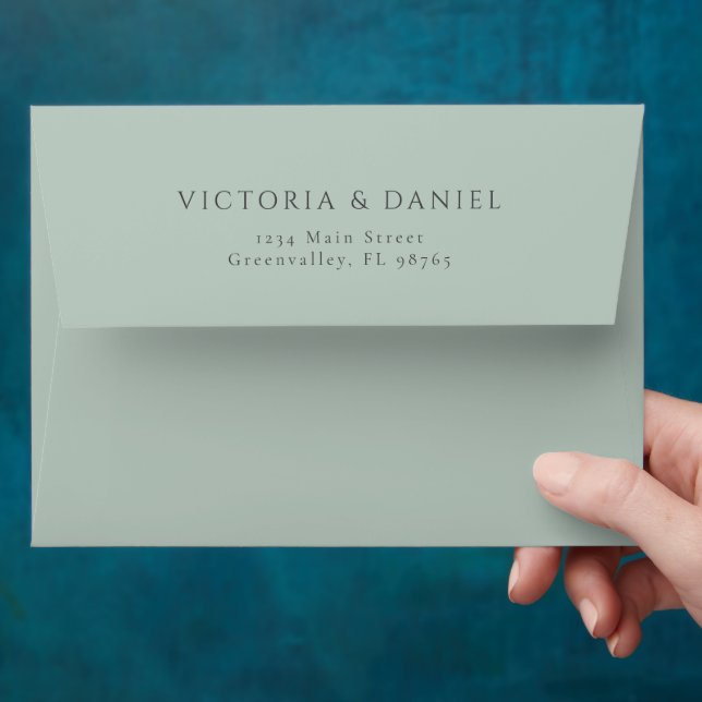 Rustic Watercolor Eucalyptus Greenery Wedding Envelope (Hand)