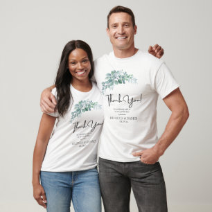 Rustic Watercolor Eucalyptus Greenery Wedding T-Shirt