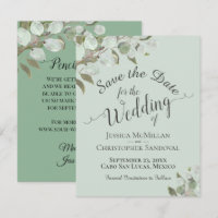 Rustic Watercolor Eucalyptus Leaves Mint Wedding