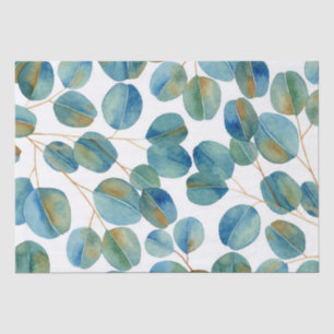 Rustic Watercolor Eucalyptus Leaves Tissue Paper