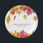 Rustic Watercolor Falling Leaves Autumn Party Paper Plate<br><div class="desc">Add a rustic accent to your event with this autum paper plates. It features watercolor illustrations of red,  yellow and orange fall leaves. This leaves paper plates are perfect for fall weddings,  baby showers,  bridal showers and so much more. Matching items are available.</div>