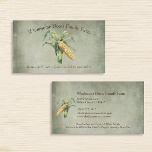 Rustic Watercolor Family Farm, local corn produce Business Card