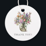 Rustic Watercolor Floral 70th Birthday  Favour Tags<br><div class="desc">Rustic elegant watercolor florals in a vase,  surprise 70th birthday party favour tags,  accompanied by a classic engraved style open face typography on a white background. Rustic earthy birthday party style.</div>