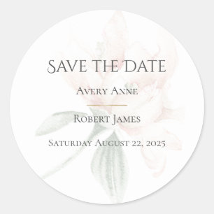 Rustic Watercolor Floral  Classic Round Sticker