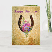 Rustic watercolor floral horseshoe