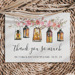 Rustic Watercolor Floral Lantern Wedding Thank You<br><div class="desc">This Wedding Thank You Card features watercolor rustic lanterns,  candles and pink flowers. For more advanced customisation of this design,  Please click the "Customise" button. Matching items are also available.</div>