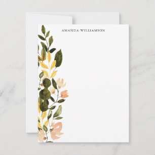 Rustic Watercolor Floral Personalised Stationery Card