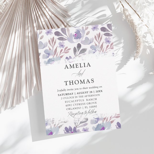 Rustic Watercolor Floral Wedding Invitation (Creator Uploaded)