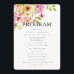 Rustic Watercolor Floral Wedding Programme<br><div class="desc">Composed of serif typography. All against a backdrop of white background with watercolor floral. 

This is designed by White Paper Birch Co.,  exclusive for Zazzle.

Available here:
http://www.zazzle.com/store/whitepaperbirch</div>