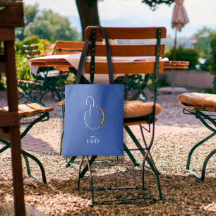 Rustic watercolor flower letter B Tote Bag