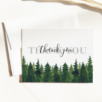 Rustic Watercolor Forest Thank You Wedding